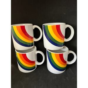 435	Vintage FTD Rainbow Mugs; 1984; Set of 4